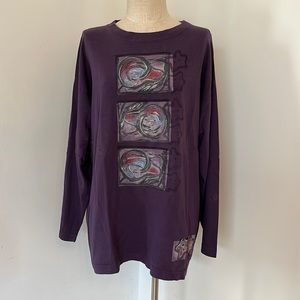 Blue fish long sleeve T shirt